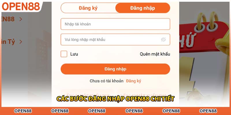 Các bước đăng nhập OPEN88 chi tiết